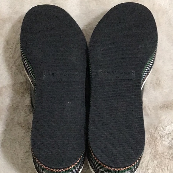 🆕 ZARA Tweed Heel Patent Oxford Platform Shoes Lace up - Picture 8 of 9